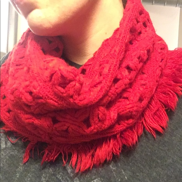 Red Cowl Scarf - Picture 2 of 3
